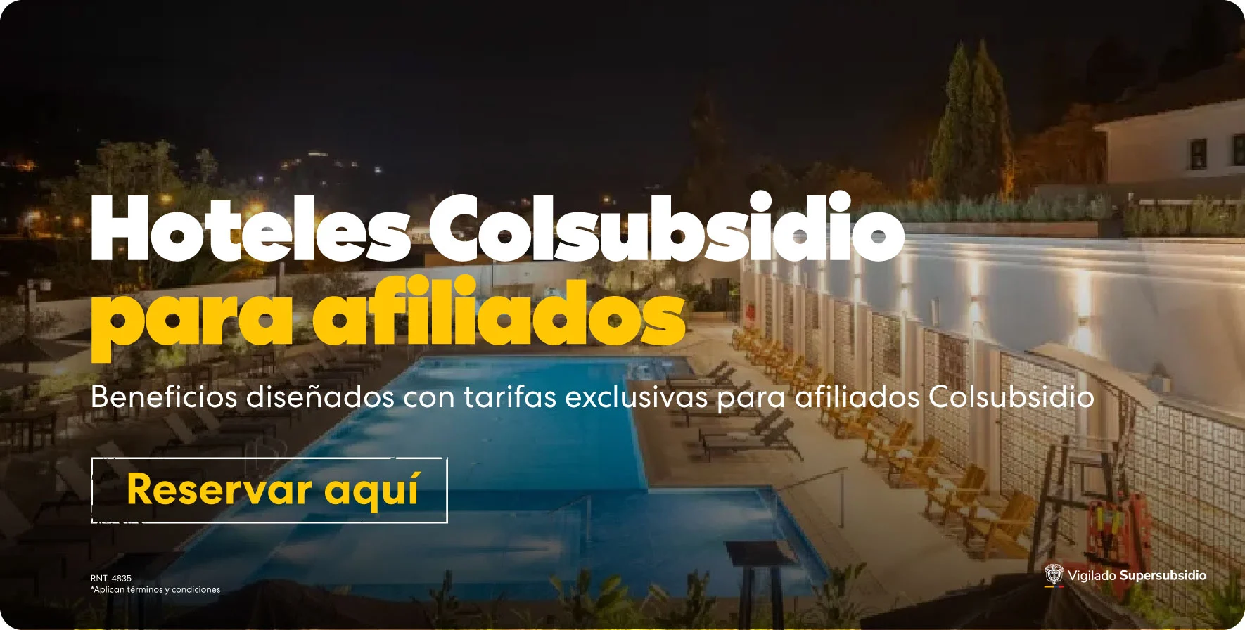 Hoteles Colsubsidio para afiliados